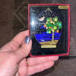 Brass S.Carolina Palmetto Tree Ornament